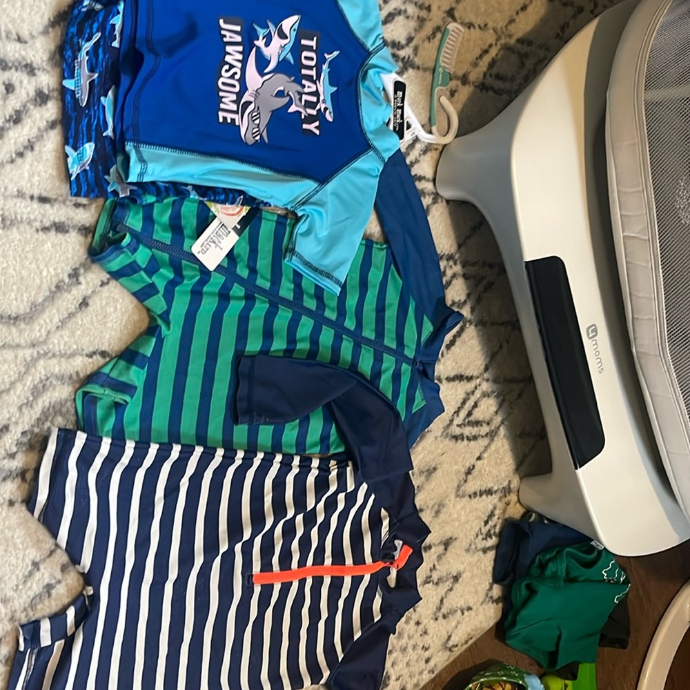 Toddler swim suits - 3 slight picking on the one - one new with tags 24 months